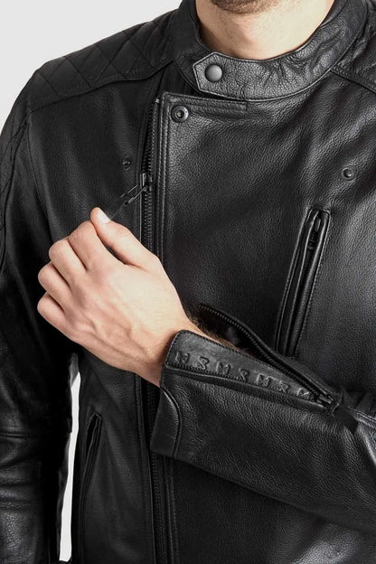TWIN LEATHER JACKET BLACK - Men’s Leather Motorcycle Jacket