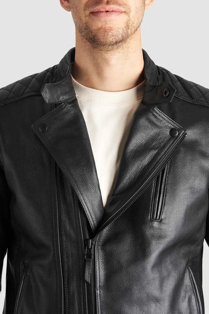 TWIN LEATHER JACKET BLACK - Men’s Leather Motorcycle Jacket