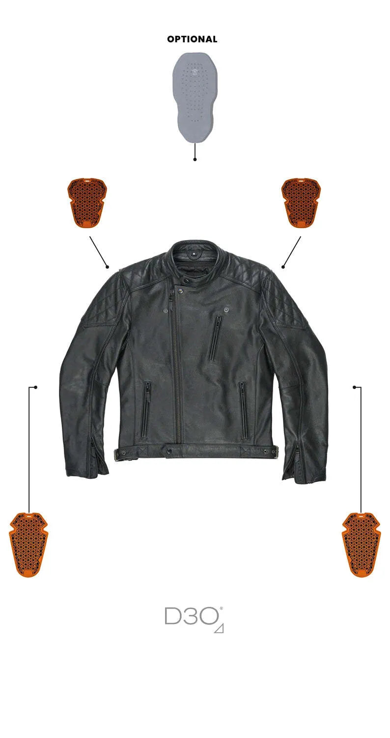 TWIN LEATHER JACKET BLACK - Men’s Leather Motorcycle Jacket