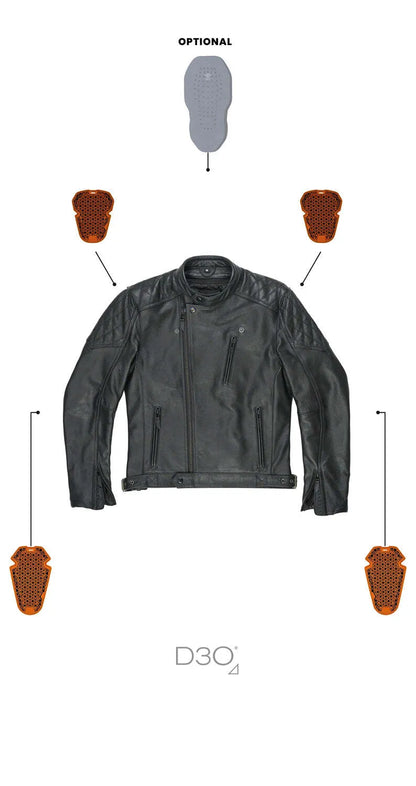 TWIN LEATHER JACKET BLACK - Men’s Leather Motorcycle Jacket