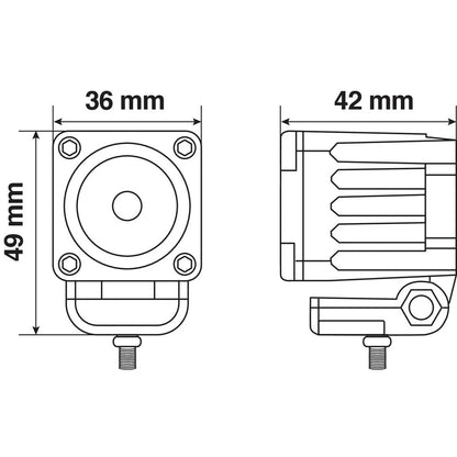 FOG LIGHT LAMP WL-19, AUXILIARY LIGHT, 1 LED – 9/32V 72338