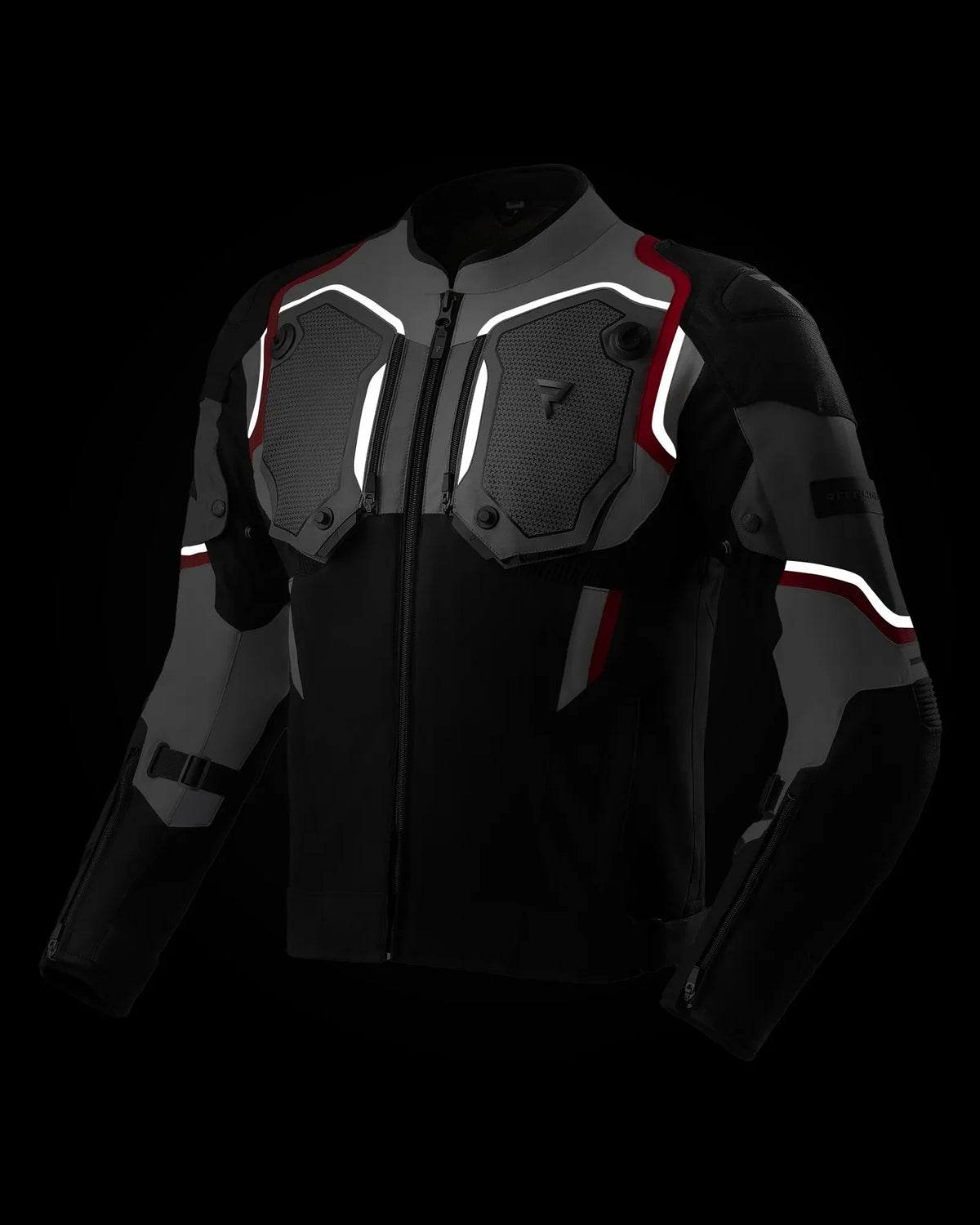 Borg II Motorcycle Jacket Black, Grey, Red