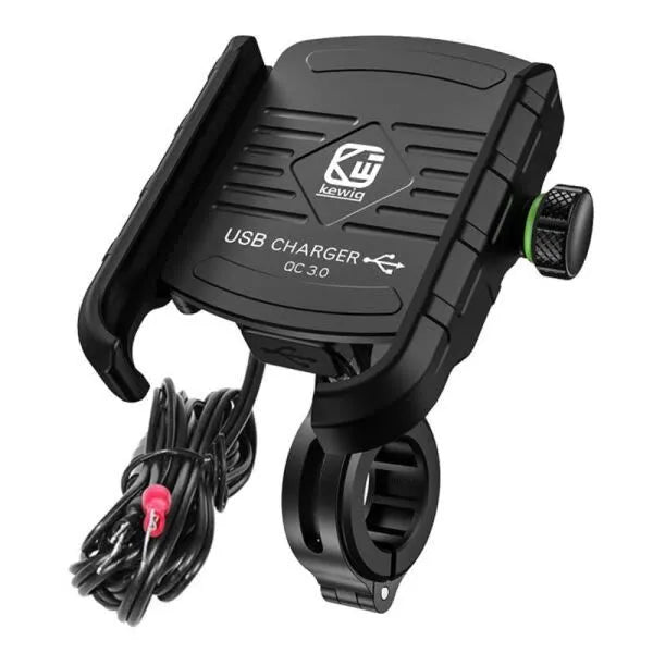 Motorcycle phone holder with fast USB charger - R9-metal USB QC UCH000154
