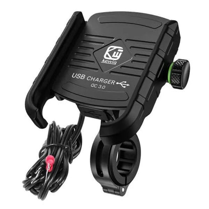 Motorcycle phone holder with fast USB charger - R9-metal USB QC UCH000154