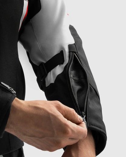 Borg II Motorcycle Jacket Black, Grey, Red