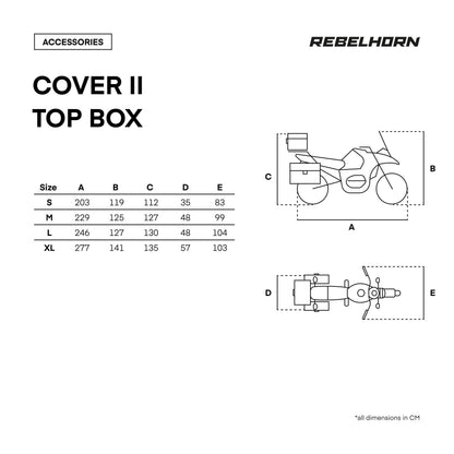 Motociklo uždangalas Rebelhorn Motorcycle Cover II Top Box Black/Silver