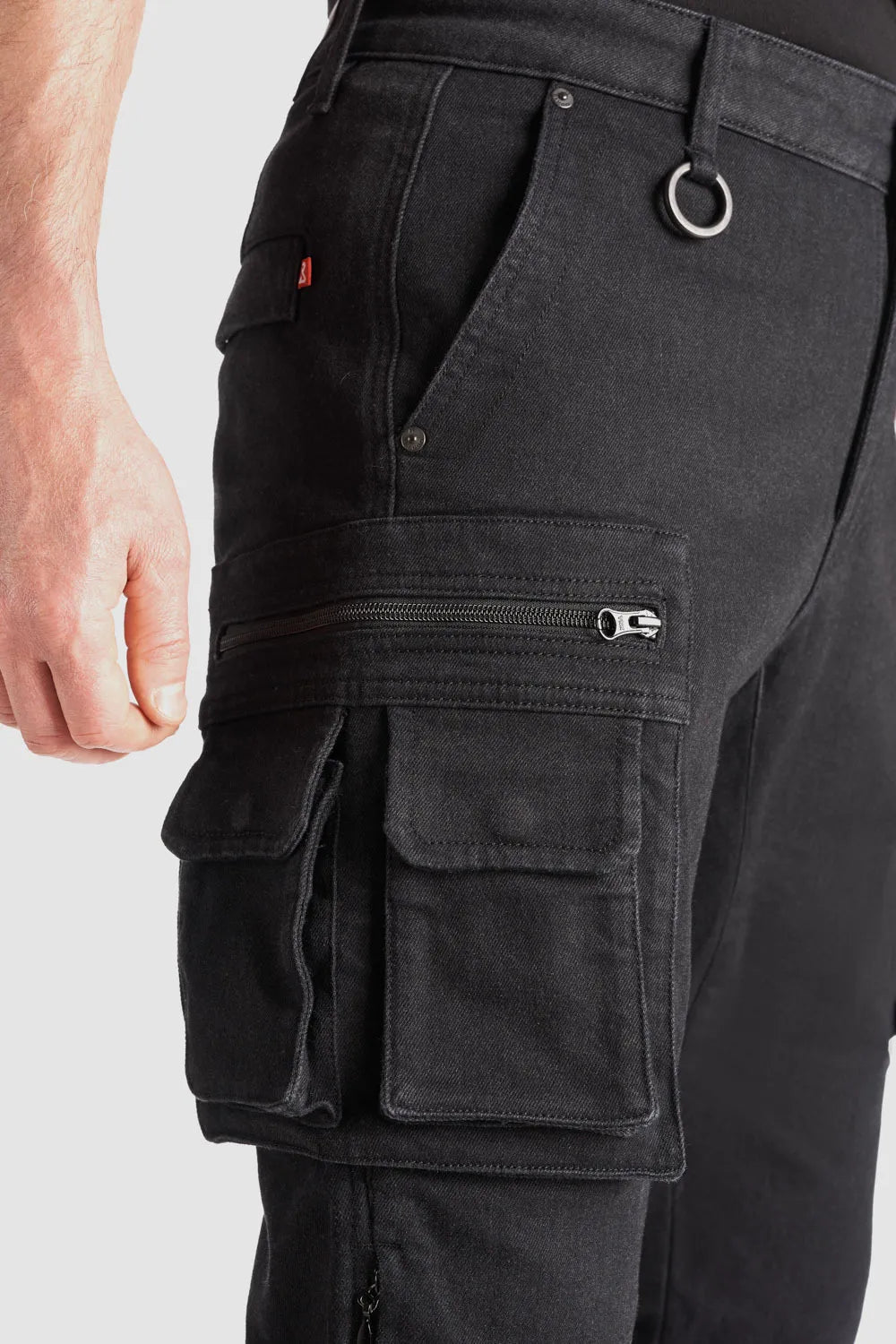Pando Moto Desert Cargo Black – Motorcycle Jeans for Men with Chino Style Cordura®