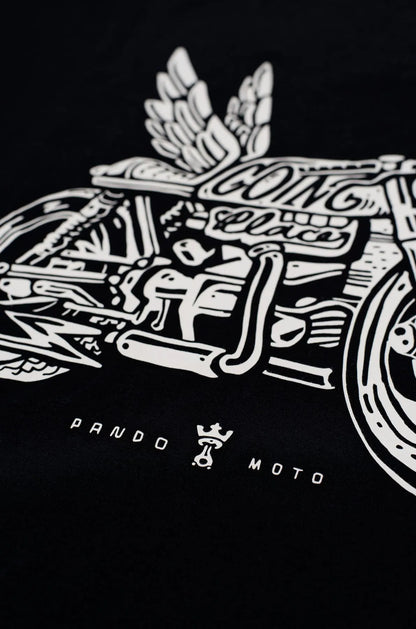 MIKE MOTO WING 1 – laisvo kirpimo unisex marškinėliai motociklininkams